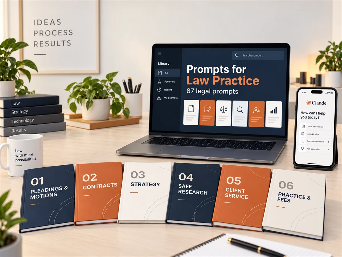 An attorney presenting the library of 87 legal prompts